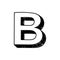 B letter hand-drawn symbol. Vector illustration of a big English letter B. Hand-drawn black and white Roman alphabet letter B