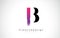 B Letter Logo Design with Creative Pink Purple Brush Stroke