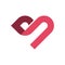 B Letter Pink Heart Logo Template Illustration Design Illustration Design. Vector EPS 10
