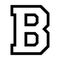 B letter sports college jersey font on the white background. Isolated illustration