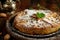 B'stilla or Bastilla, a Savory Moroccan Chicken Pie, Pastilla Pigeon Pie Topped with Almonds and Powdered Sugar