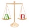 A B Testing Gold Scale Balance Comparing Choices Options Research