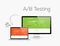 A/B testing optimization in website design vector illustration