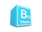 B12 vitamin on blue cube