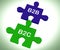 B2B And B2C Puzzle Shows Corporate Partnership Or Consumer Relations