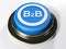 B2B - Business to Business blue push button - 3D rendering