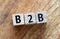 B2B word arranged from wooden blocks