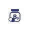 B9 vitamin, folate supplement icon on white