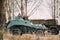 BA-64 Is A Small Lightly Armoured Soviet Scout Car Stands In Autumn Forest.