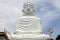 Ba Na Hill Danang/Vietnam ,JUNE , 24, 2019 : Big Buddha Statue at the top of the hill, featuring a 27-meter tall white Buddha