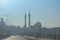 Baalbek city, street view and Sayyida Khawla Mosque in the centre of the city