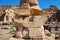 Baalbek or Heliopolis Roman ruins, detail of Roman decoration on the ruins, fertile Bekaa Valley in eastern Lebanon