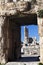 Baalbek ruins - columns seen in the ancient window