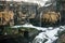 Baatara gorge waterfall and the natural bridges in winter, Tannourine, Lebanon