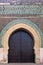 Bab Mansour Gate at El Hedime square, decorated with mosaic ceramic tiles, in Meknes, Morocco