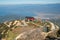 Babadag mountain cable car station to Oludeniz and Fethiye cities in Turkey.