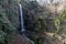 Babadag Yardan Waterfall. Yardan waterfall in mountain forest under blue sky. Babadag, Denizli, Turkey