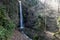 Babadag Yardan Waterfall. Yardan waterfall in mountain forest under blue sky. Babadag, Denizli, Turkey