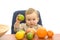 Babby and fruits