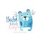 Babe club logo design, emblem with cute bear can be used for kids education center, baby shop, kids market, kindergarten