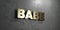 Babe - Gold sign mounted on glossy marble wall - 3D rendered royalty free stock illustration