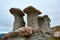 Babele Natural Monument, stone in the Bucegi Natural Park in Romania. Megaliths on top of a mountain range