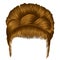 babette of hairs with pigtail blond colors . trendy women fashion beauty style . retro hairstyle light redhead