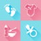 Babies colorful flat icons