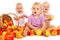 Babies eating apples