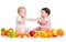 Babies eating fruits