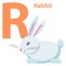 Babies English ABC Letter R with White Rabbit Flat