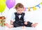 Babies\' first birthday one year.