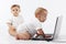 Babies with laptop