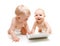 Babies with laptop