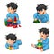 Babies Playing Toys Cartoon Character