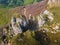 Babin Zub rock formation in Balkan mountain, Serbia. Aerial, drone view