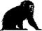 baboon Black Silhouette Generative Ai