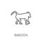 Baboon linear icon. Modern outline Baboon logo concept on white