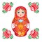 Babushka (matryoshka), traditional Russian wooden nesting doll d