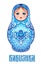 Babushka (matryoshka), traditional Russian wooden nesting doll d