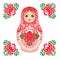 Babushka (matryoshka), traditional Russian wooden nesting doll d