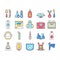 Baby Accessories And Equipment Icons Set Vector .