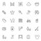 Baby accessories outline icons set