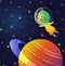 Baby Alien or Kid Extraterrestrial in Starry Space