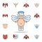 baby angel color field outline icon. Detailed set of angel and demon icons. Premium graphic design. One of the collection icons