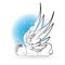 Baby angel sleeping logo icon vector template