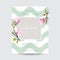 Baby Arrival Card with Photo Frame - Blossom Magnolia Flowers