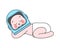 Baby astronaut. Newborn spaceman. child in space helmet