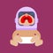 Baby astronaut. Newborn spaceman. child in space helmet