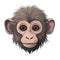 Baby Baboon Face Sticker On Isolated Tansparent Background, Png, Logo. Generative AI